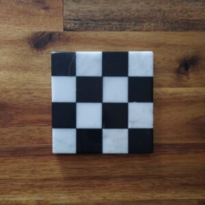 Sous-verre design en marbre noir et blanc (ensemble de 4)